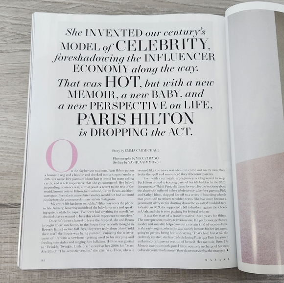🍭7/$15 Harper's Bazaar Magazine March 2023 Paris Hilton - Picture 2 of 4